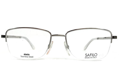 Safilo Eyeglasses Frames Elasta SA6008 010 Shiny Silver Half Rim 52-17-135