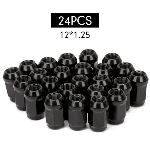 24pcs M12x1.25 Black Wheel Nuts For Nissan Navara NP300 Patrol Pathfinder AU - Picture 2 of 12