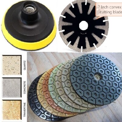 Professional Granite Marble Concrete Polishing Kit 7'' Diamond Tools