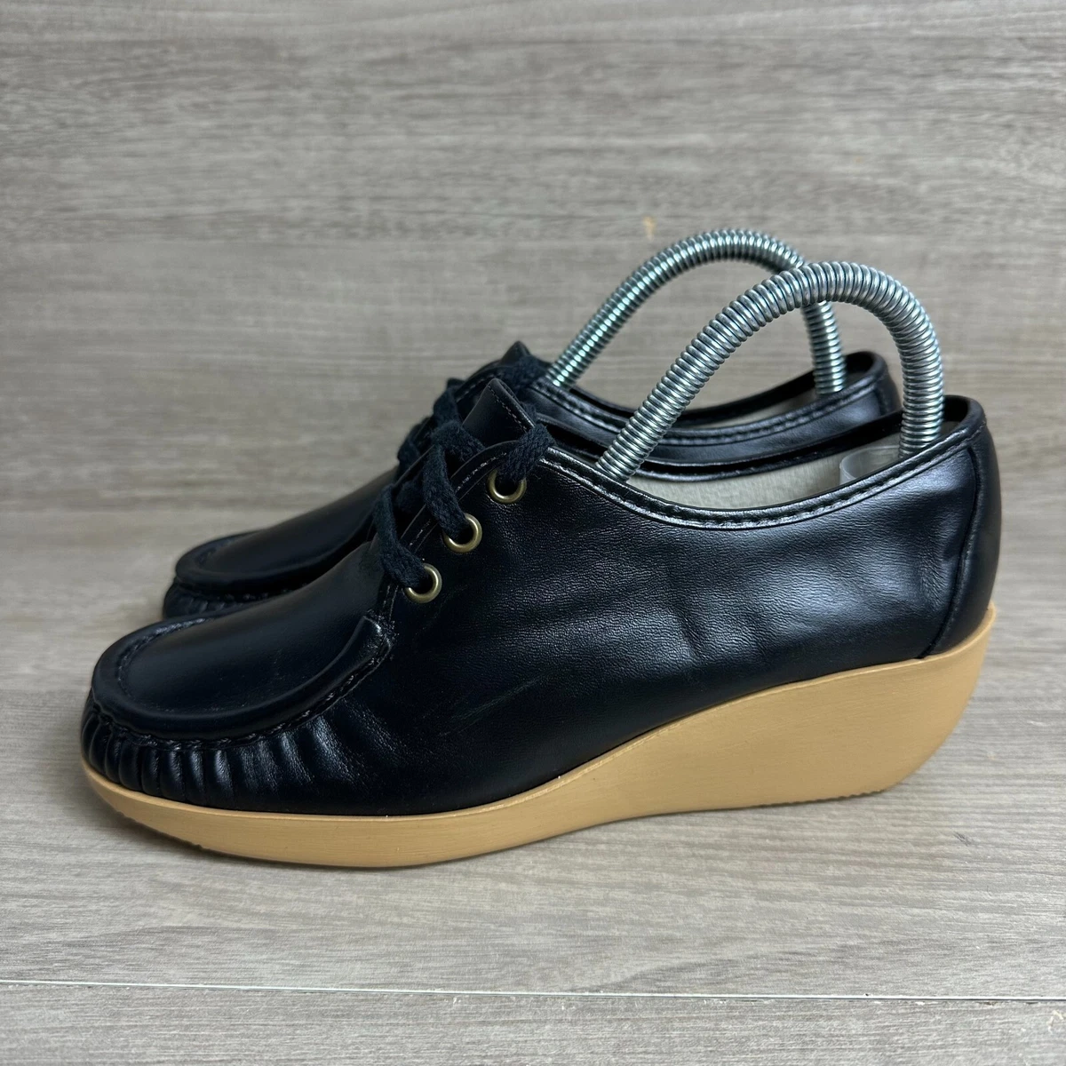 Vintage COMFORT CLUB Women s 7 Black Leather Made in the USA Lace