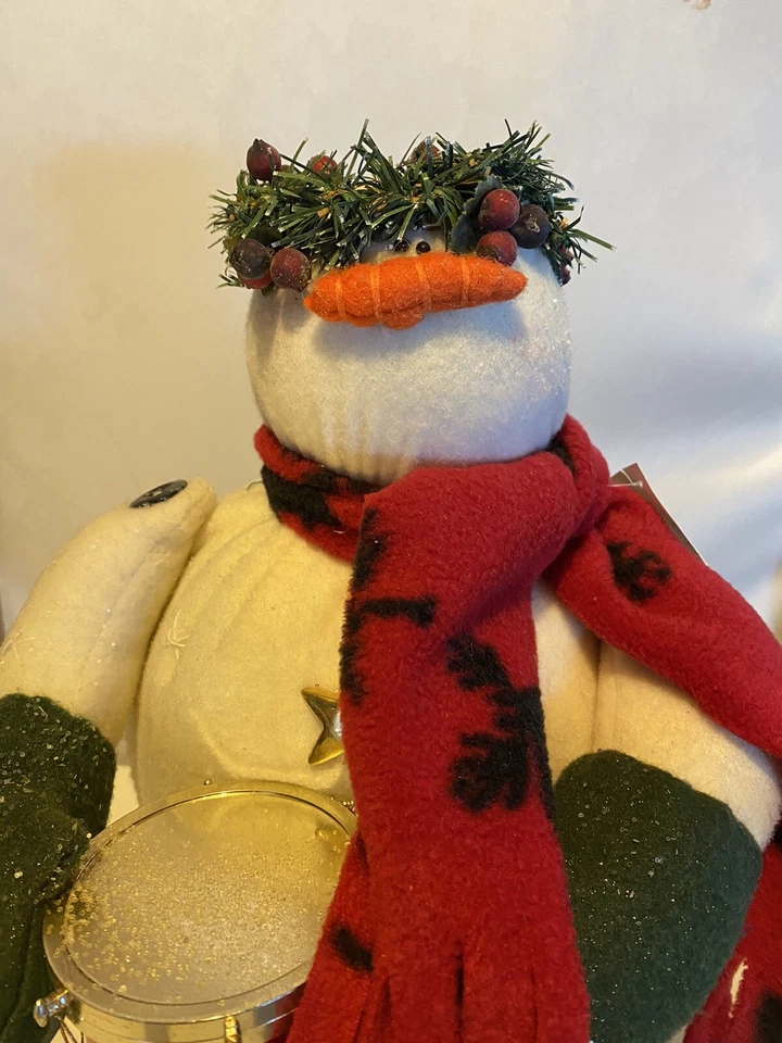 HANDMADE PRIMITIVE Snowman Hand Signed Folk Art - Image 2 of 4