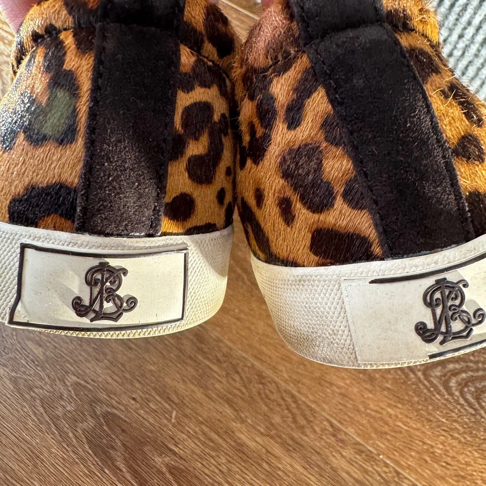 Zapatillas sin cordones Lauren Ralph Lauren con estampado de leopardo pelo de pony talla 7,5 Foto 3 de 4