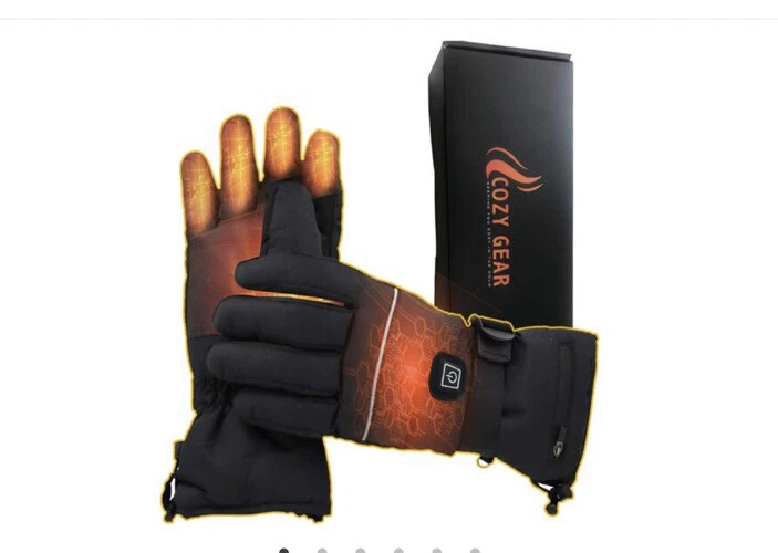 Touch Screen Electric Heated Gloves Mens Winter Warm Gloves Rechargeable Mittens