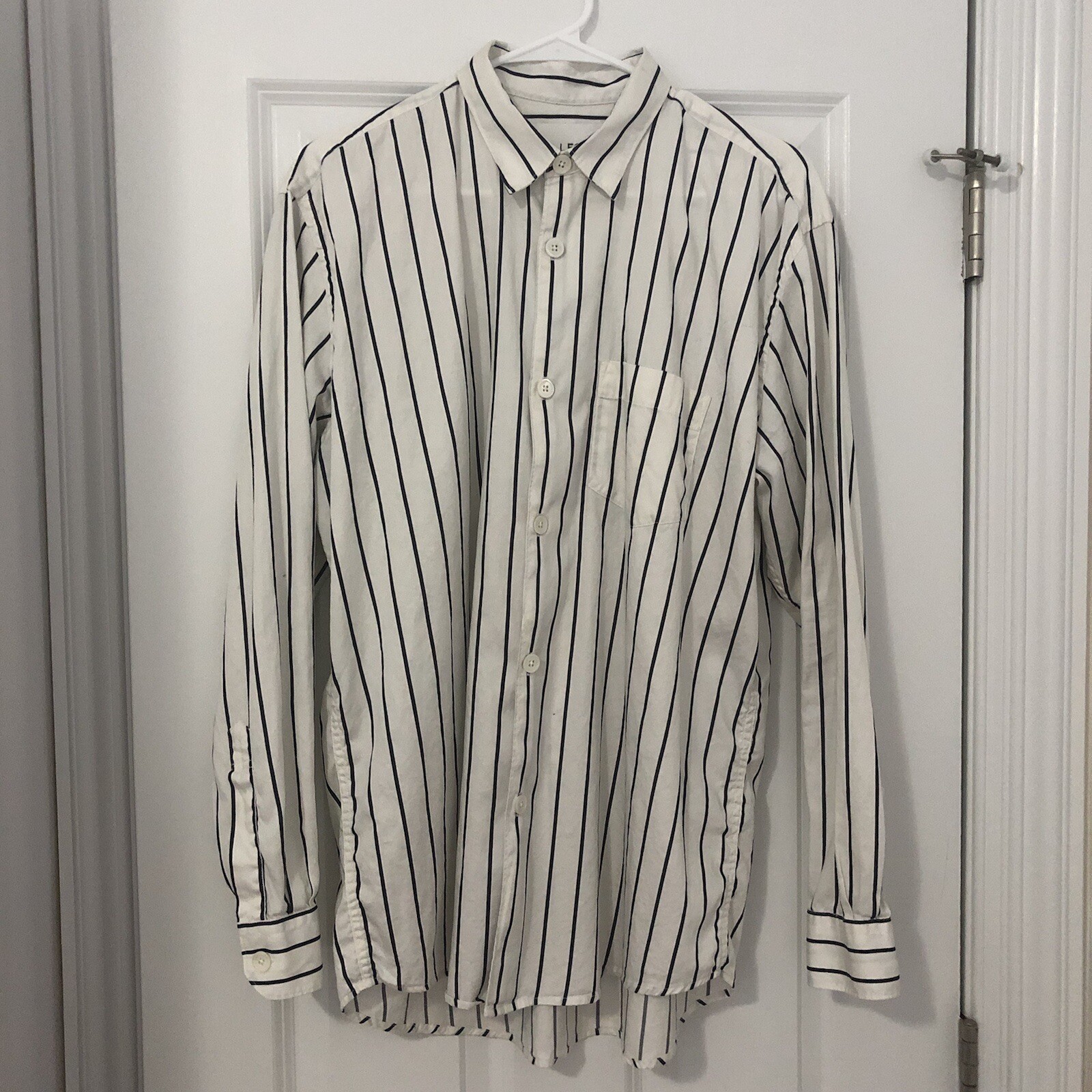 Our Legacy Button Down Shirt Navy / White Striped Size 48 Medium