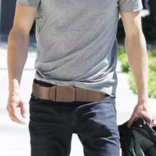 Travel Security Belt Hidden Money Pouch Wallet Pocket Waist Belt Safe Non-Metal