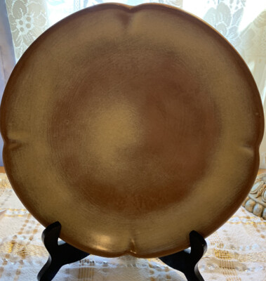 frankoma plainsman dinner plate in desert gold 5F on the back 