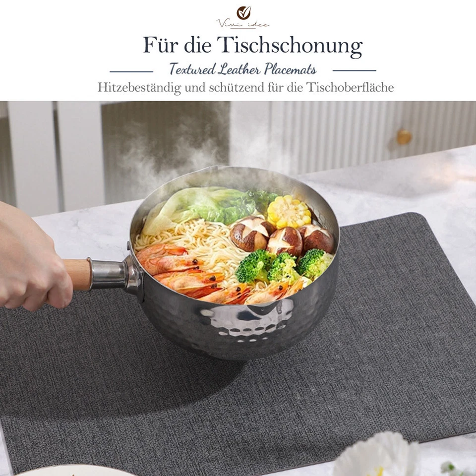 4er Platzset Tischset Kunstleder Platzmatten Tischmatten abwaschbar Wasserdicht - Bild 4 von 4