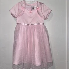 Vintage Brooke Lindsay Pink Floral Lace Dress Size 6 Made In USA
