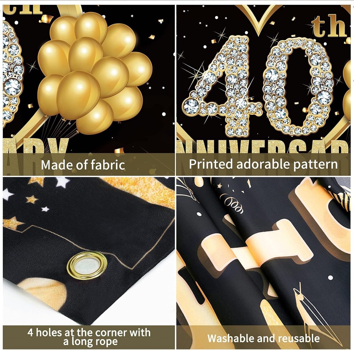 Big Dot Of Happiness "We Still Do" 50th Wedding Anniversary Banner - Gold Party Decor Bunting