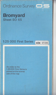 Ordnance Survey - OS 1:25,000 First Series Map Sheet SO65 Bromyard