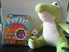 Chuckle & Roar Pop It  Fidget and Sensory Game  & Baby Dinosaur Teddy Bear 10in