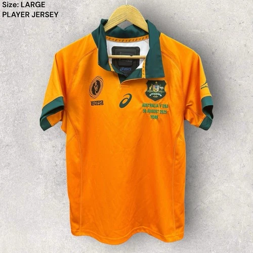 CAITLYN HALSE AUSTRALIAN WALLAROOS 2025 RUGBY WORLD CUP PLAYER ISSUED JERSEY L