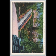 Antique Postcard Flower Carpet Stairs Prospect Park Brooklyn NY 1941