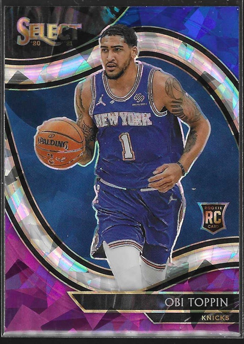 2020 Select Courtside Blue White Purple Cracked Ice Prizm Obi Toppin Rookie RC