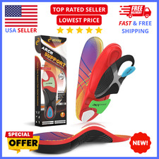 Plantar Fasciitis Insoles High Arch Support Feet Pain Relief Men Women 9.5-10.5