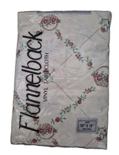 Flannel Back Vinyl Tablecloth 52"X 70" Oblong Floral Flowers Spring/Summer NOS