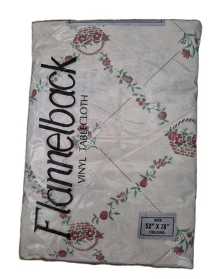 Vinyl-Tischdecke mit Flanellrücken 52 Zoll x 70 Zoll länglich Blumen Frühling/Sommer neu aus altem Lagerbestand - Bild 1 von 2