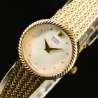 Vintage 1984 MINT Seiko 1220-0020 1P Diamond Gold 20mm Qz Womens Watch JAPAN