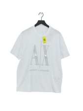 Armani Exchange Women's T-Shirt XL White 100% Cotton Basic New with tags