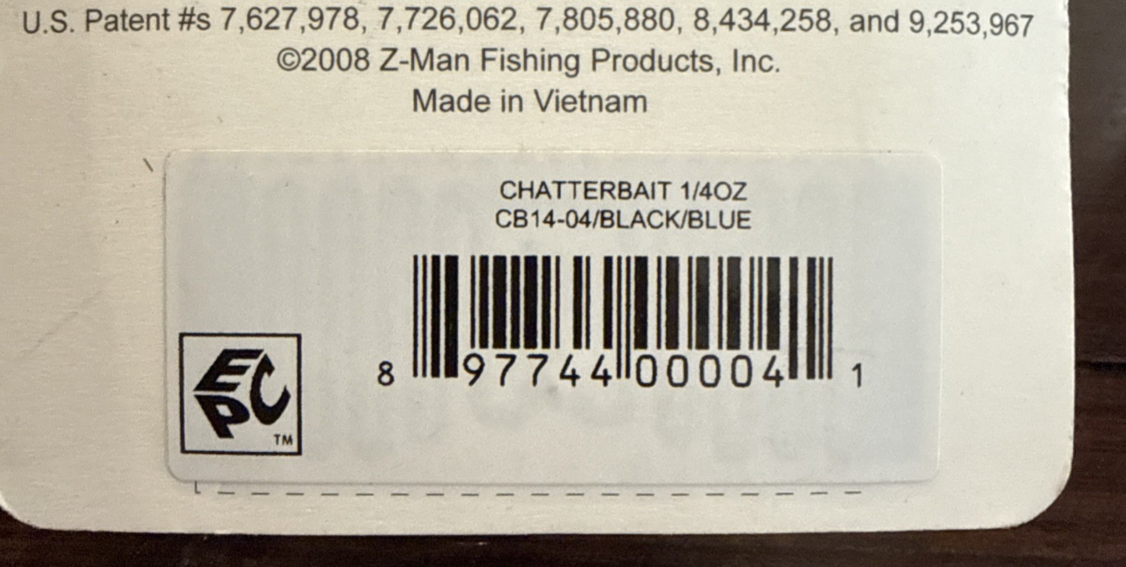 Z-MAN Chatterbait Original 1/4oz Bladed Vibrating Swim Jig - Black/Blue CB14-04 - Image 3