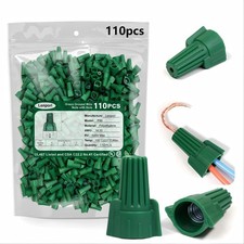 110 PCS Winged Green Ground Wire Nuts Connectors, UL Listed, 14-10 AWG