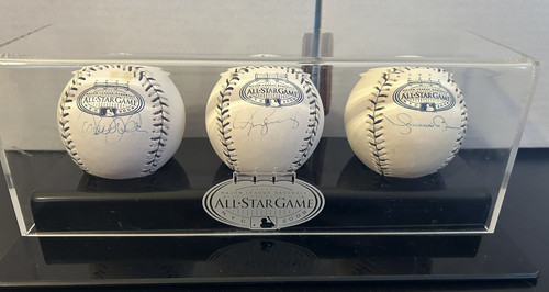 Derek Jeter, Alex Rodriguez, Mariano Rivera OMLB 2008 ASG Autographed Ball Set - Picture 1 of 11