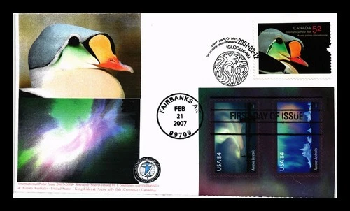 COLLECTIBLE COVER FIRST DAY ISSUE CANADA & USA POSTAGE INTERNATIONAL POLAR YEAR