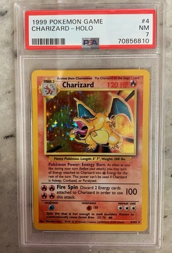 1999 Pokemon Base Set Charizard Holo Rare 4/102 PSA 7 NM