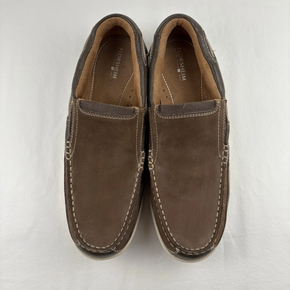 Florsheim Throttle Driver Leather Round Moc Toe Rubber Sole Loafers 10.5M Florsheim M Loafer Casual Shoes for Men | eBay main image 3