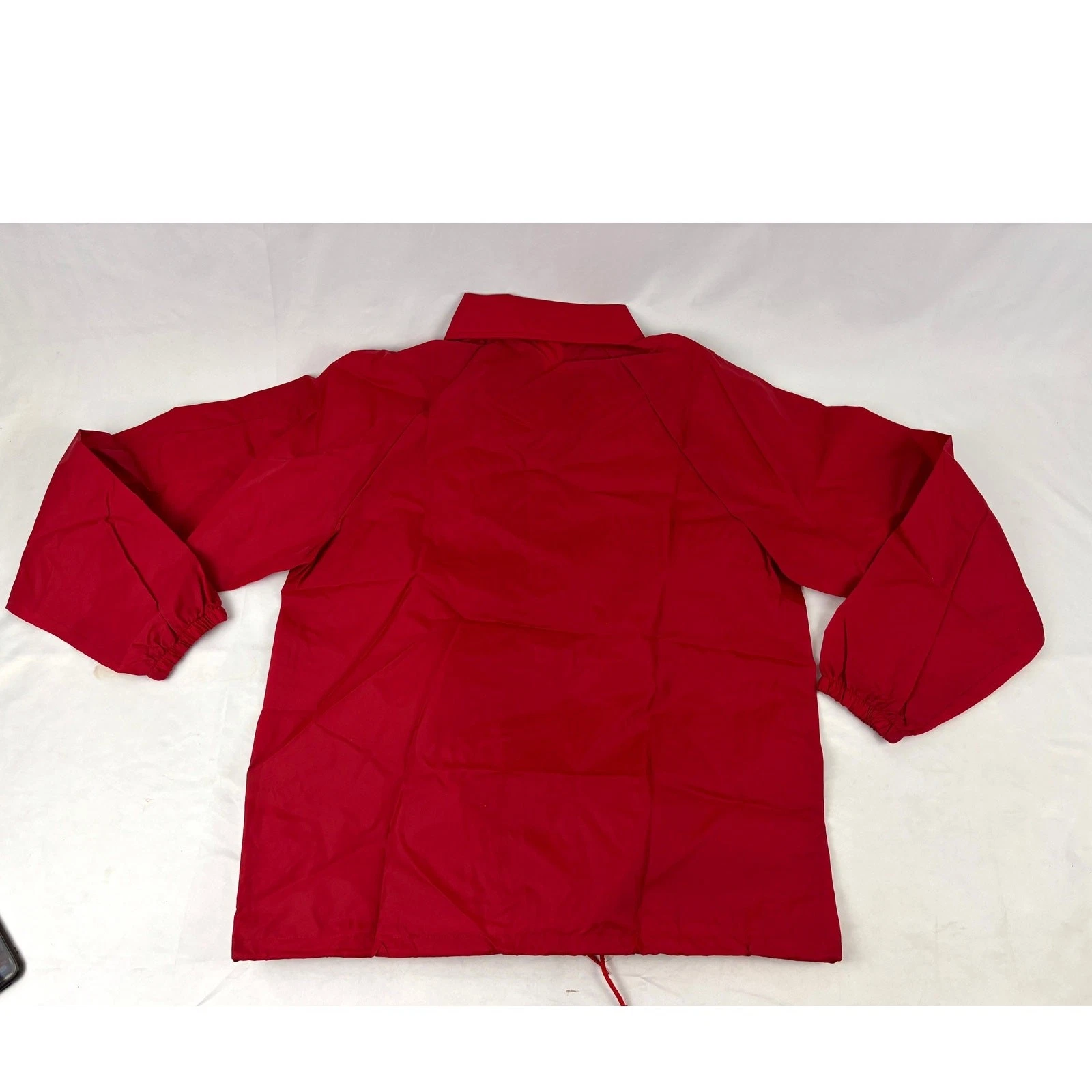 Vintage Soffe Windbreaker Jacket Men LARGE Red Nylon Snap-Closure 1990s NEW image 10