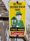 VINTAGE COLEMAN PORCELAIN SIGN OIL LANTERN LAMP CAMPING FLASHLIGHT NATIONAL PARK