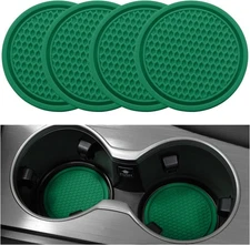 Car Cup Coasters 4PCS Universal Non-Slip Car Drink Holders Interior Green