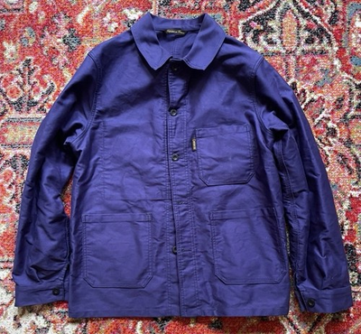 #ad Le Laboureur French Moleskin Work Chore Jacket Hydrone Blue Size 2 US Medium $145.00