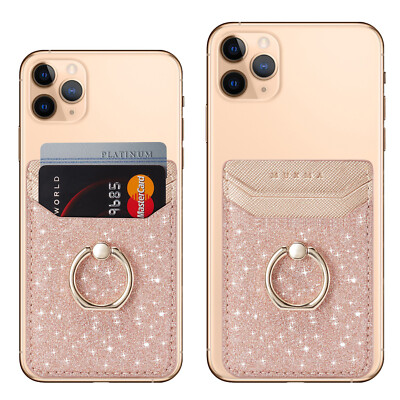 Leather 5 Cards Phone Holder Wallet Credit Card Ho... – Grandado - Foto 6