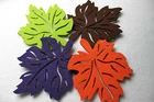 Leaves Felt Coaster Autumn Shape 6pcs Laser Cut Handmade Eire surface protector
