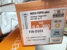 Heco Topix 6x260mm Long Wood Screws Sleeper Joist Decking Galvanised Rrp£100+