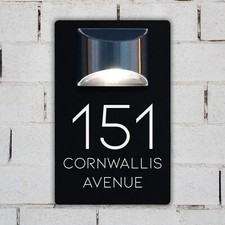 Personalised House Number Plaques House Signs LED Solar Light Door Signs UK