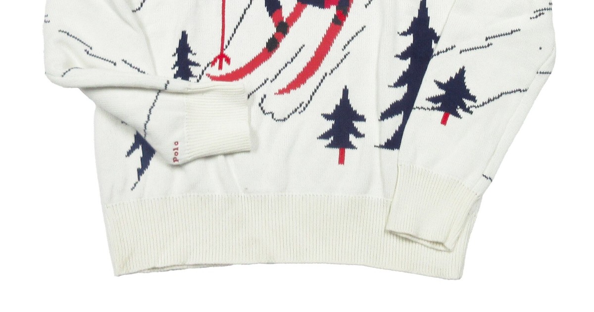 Polo Ralph Lauren Men's Navy Multi Downhill Skier Cotton Pullover