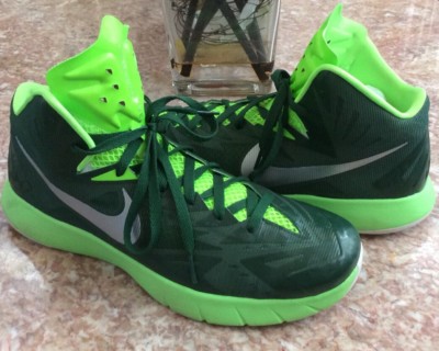 Nike Lunar Hyperquickness TB Men s Green Basketball Shoes Sz 13 #652775-303 EUC