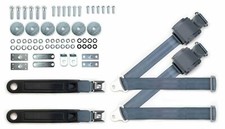 1964-75 Chevrolet Blue Shoulder Belt Kit 12" Push Button Buckles & Hardware