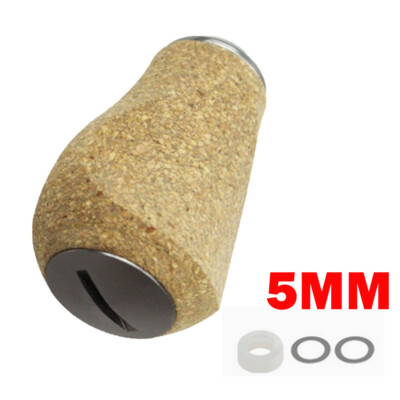 5mm Gray For Abu Shimano Daiwa Reel Handle Knob Soft Rubber Cork Wood Spinning