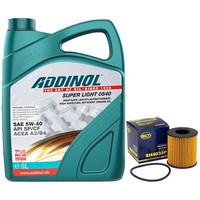 MotoröL Set 5W-40 Addinol 5 Liter + ÖLfilter Sh 4035 P FüR Citroen Mini Peugeot
