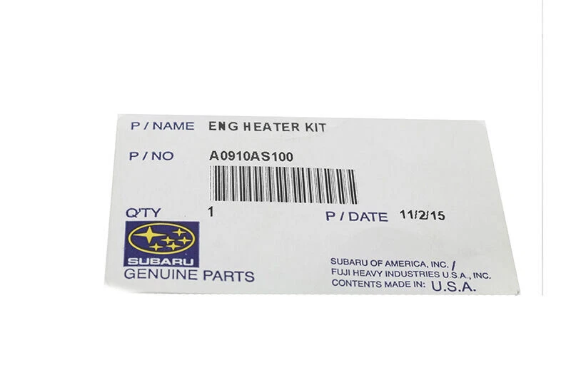 Новый 2004-2014 Subaru блок двигателя нагреватель Impreza WRX STi Legacy OEM A0910AS100 - Изображение 3 из 3