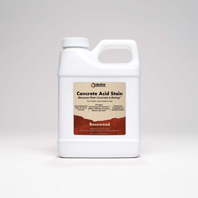 Concrete acid stain for small projects, Rosewood, dark red to brown, 16 oz