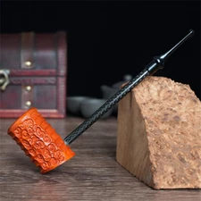 Handmade Briar Popeye Pipe Carved Poker Pipe Rusticated Wood Sailor Tobacco Pipe