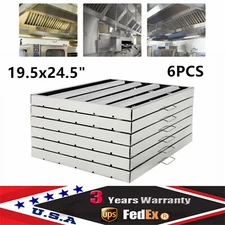 19.5x24.5" Commercial Hood Filters 6Pc Stainless Steel Hood Grease Filter Baffle