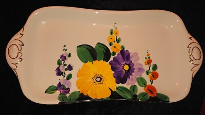 30er Jahre handbemalt Losol Ware Keeling & Co Burslem handbemalt Keramik Tablett