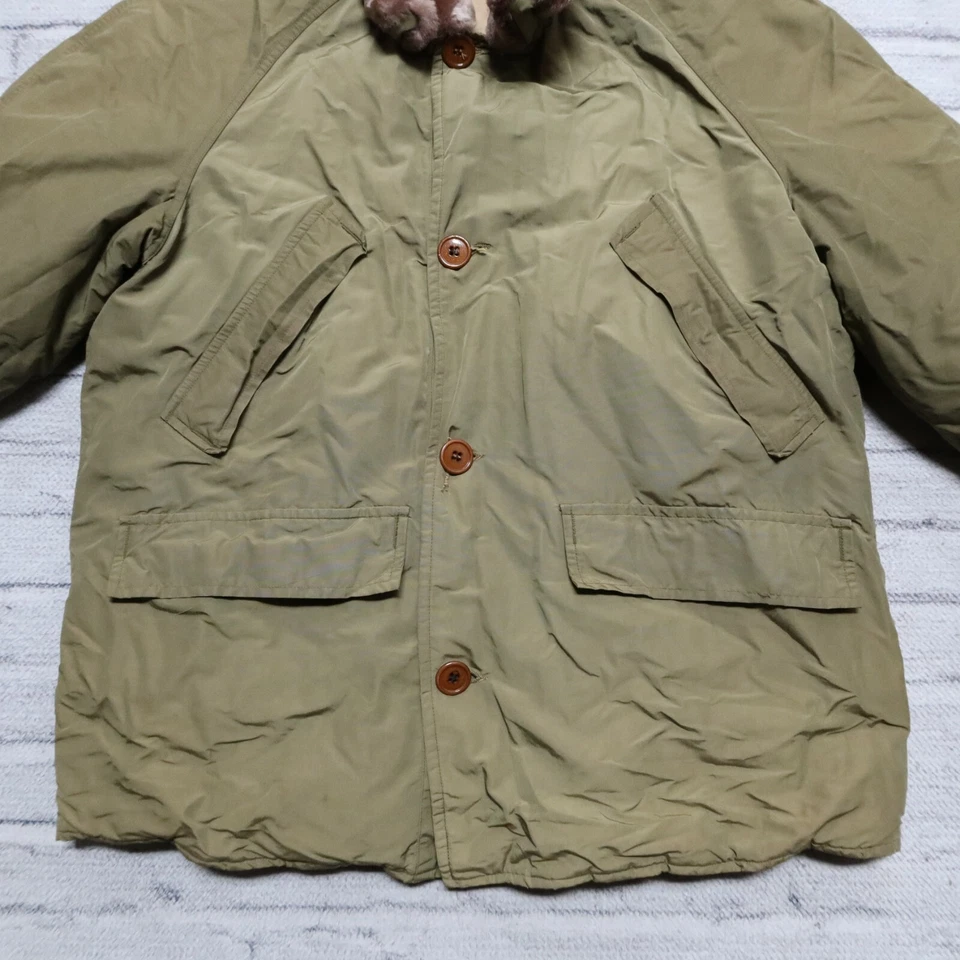 Abrigo Chaqueta A Prueba de Ventisca Eddie Bauer De Colección Años 60 Verde Invierno Sol Foto 3 de 4