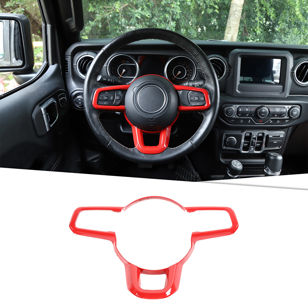 Steering Wheel Moulding Trim Cover For Jeep Wrangler JL/JT 2018+ Red Accessories