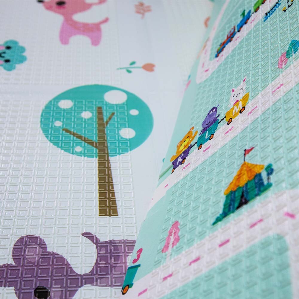 Tappeto Gioco Bambini OLIVO.shop 150x200 Cm - Reversibile E Pieghevole - Foto 3